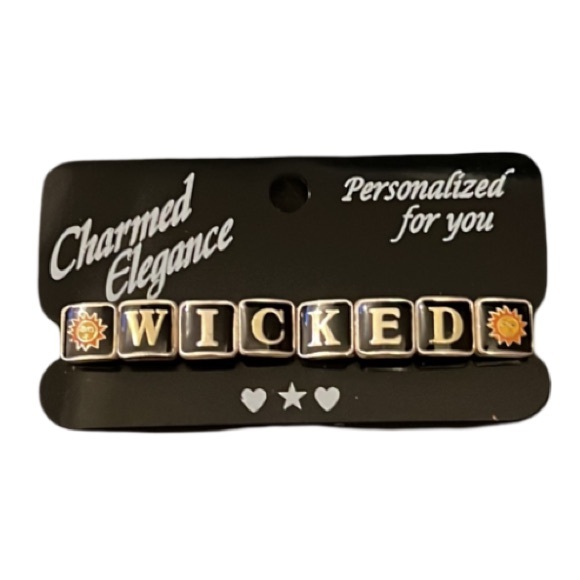 Vintage Jewelry - NWT Silver Plated Snow Whites Wicked Witch Square Link Charm Stretch Bracelet
